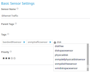 View and Edit Tags in Basic Sensor Settings